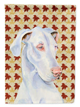Load image into Gallery viewer, Great Dane Fall Leaves Portrait Flag Canvas House Size