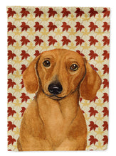 Load image into Gallery viewer, Dachshund Fall Leaves Portrait Flag Canvas House Size