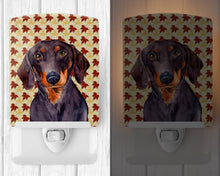 Load image into Gallery viewer, Dachshund Fall Leaves Portrait Ceramic Night Light LH9088CNL