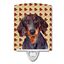 Load image into Gallery viewer, Dachshund Fall Leaves Portrait Ceramic Night Light LH9088CNL