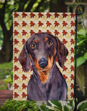 Load image into Gallery viewer, Dachshund Fall Leaves Portrait Garden Flag – Decorative Outdoor Yard Flag