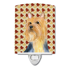Load image into Gallery viewer, Silky Terrier Fall Leaves Portrait Ceramic Night Light LH9091CNL