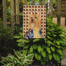 Load image into Gallery viewer, Silky Terrier Fall Leaves Portrait Garden Flag – Decorative Outdoor Yard Flag