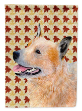 Load image into Gallery viewer, Australian Cattle Dog Fall Leaves Portrait Flag Canvas House Size