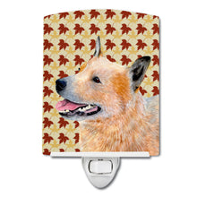 Load image into Gallery viewer, Australian Cattle Dog Fall Leaves Portrait Ceramic Night Light LH9092CNL