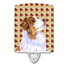 Load image into Gallery viewer, Australian Shepherd Fall Leaves Portrait Ceramic Night Light LH9093CNL