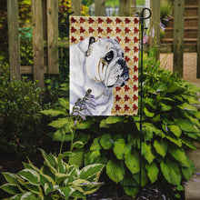 Load image into Gallery viewer, Bulldog English Fall Leaves Portrait Garden Flag – Decorative Outdoor Yard Flag