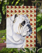 Load image into Gallery viewer, Bulldog English Fall Leaves Portrait Garden Flag – Decorative Outdoor Yard Flag