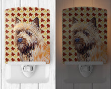 Load image into Gallery viewer, Cairn Terrier Fall Leaves Portrait Ceramic Night Light LH9095CNL