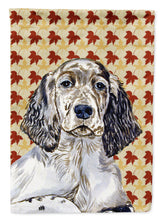 Load image into Gallery viewer, English Setter Fall Leaves Portrait Flag Canvas House Size