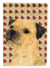 Load image into Gallery viewer, Border Terrier Fall Leaves Portrait Flag Canvas House Size