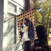 Load image into Gallery viewer, Cavalier Spaniel Fall Leaves Portrait Flag Canvas House Size