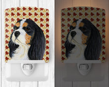 Load image into Gallery viewer, Cavalier Spaniel Fall Leaves Portrait Ceramic Night Light LH9099CNL