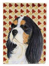 Load image into Gallery viewer, Cavalier Spaniel Fall Leaves Portrait Garden Flag – Decorative Outdoor Yard Flag