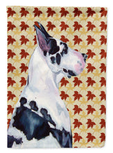 Load image into Gallery viewer, Great Dane Fall Leaves Portrait Garden Flag – Decorative Outdoor Yard Flag