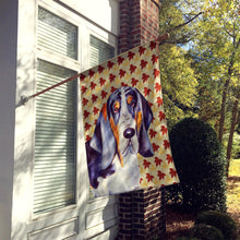 Load image into Gallery viewer, Basset Hound Fall Leaves Portrait Flag Canvas House Size