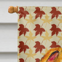 Load image into Gallery viewer, Whippet Fall Leaves Portrait Flag Canvas House Size