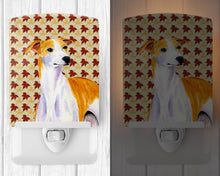 Load image into Gallery viewer, Whippet Fall Leaves Portrait Ceramic Night Light LH9103CNL