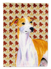 Load image into Gallery viewer, Whippet Fall Leaves Portrait Garden Flag – Decorative Outdoor Yard Flag