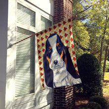 Load image into Gallery viewer, Basset Hound Fall Leaves Portrait Flag Canvas House Size