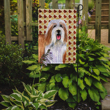 Load image into Gallery viewer, Bearded Collie Fall Leaves Portrait Garden Flag – Decorative Outdoor Yard Flag
