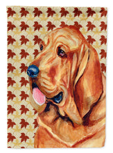Load image into Gallery viewer, Bloodhound Fall Leaves Portrait Flag Canvas House Size