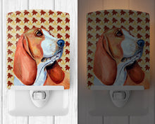 Load image into Gallery viewer, Basset Hound Fall Leaves Portrait Ceramic Night Light LH9107CNL
