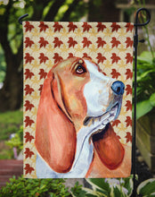 Load image into Gallery viewer, Basset Hound Fall Leaves Portrait Garden Flag – Decorative Outdoor Yard Flag