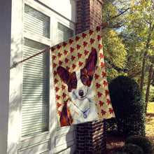 Load image into Gallery viewer, Corgi Fall Leaves Portrait Flag Canvas House Size