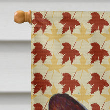 Load image into Gallery viewer, Corgi Fall Leaves Portrait Flag Canvas House Size