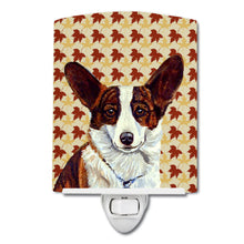 Load image into Gallery viewer, Corgi Fall Leaves Portrait Ceramic Night Light LH9108CNL