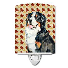 Load image into Gallery viewer, Bernese Mountain Dog Fall Leaves Portrait Ceramic Night Light LH9109CNL