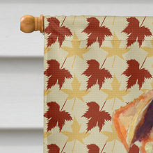 Load image into Gallery viewer, Airedale Fall Leaves Portrait Flag Canvas House Size