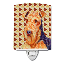 Load image into Gallery viewer, Airedale Fall Leaves Portrait Ceramic Night Light LH9111CNL