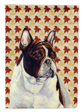 Load image into Gallery viewer, French Bulldog Fall Leaves Portrait Flag Canvas House Size