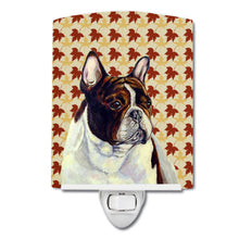Load image into Gallery viewer, French Bulldog Fall Leaves Portrait Ceramic Night Light LH9112CNL
