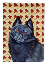 Load image into Gallery viewer, Schipperke Fall Leaves Portrait Garden Flag – Decorative Outdoor Yard Flag