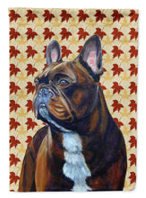 Load image into Gallery viewer, French Bulldog Fall Leaves Portrait Flag Canvas House Size