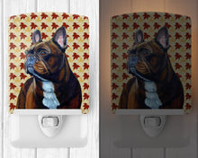 Load image into Gallery viewer, French Bulldog Fall Leaves Portrait Ceramic Night Light LH9115CNL