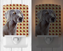 Load image into Gallery viewer, Weimaraner Fall Leaves Portrait Ceramic Night Light LH9116CNL