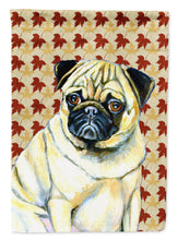 Load image into Gallery viewer, Pug Fall Leaves Portrait Garden Flag – Decorative Outdoor Yard Flag