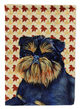 Load image into Gallery viewer, Brussels Griffon Fall Leaves Portrait Garden Flag – Decorative Outdoor Yard Flag