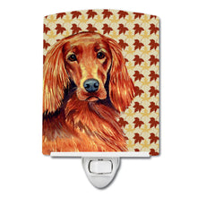 Load image into Gallery viewer, Irish Setter Fall Leaves Portrait Ceramic Night Light LH9119CNL