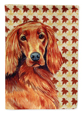 Load image into Gallery viewer, Irish Setter Fall Leaves Portrait Garden Flag – Decorative Outdoor Yard Flag