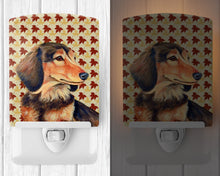 Load image into Gallery viewer, Dachshund Fall Leaves Portrait Ceramic Night Light LH9121CNL