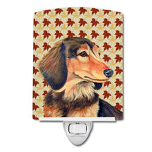 Load image into Gallery viewer, Dachshund Fall Leaves Portrait Ceramic Night Light LH9121CNL