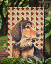 Load image into Gallery viewer, Dachshund Fall Leaves Portrait Garden Flag – Decorative Outdoor Yard Flag