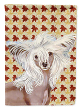 Load image into Gallery viewer, Chinese Crested Fall Leaves Portrait Garden Flag – Decorative Outdoor Yard Flag