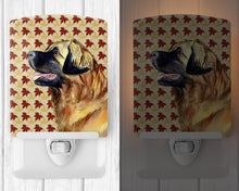 Load image into Gallery viewer, Leonberger Fall Leaves Portrait Ceramic Night Light LH9123CNL