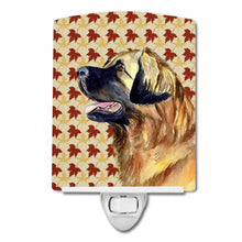 Load image into Gallery viewer, Leonberger Fall Leaves Portrait Ceramic Night Light LH9123CNL